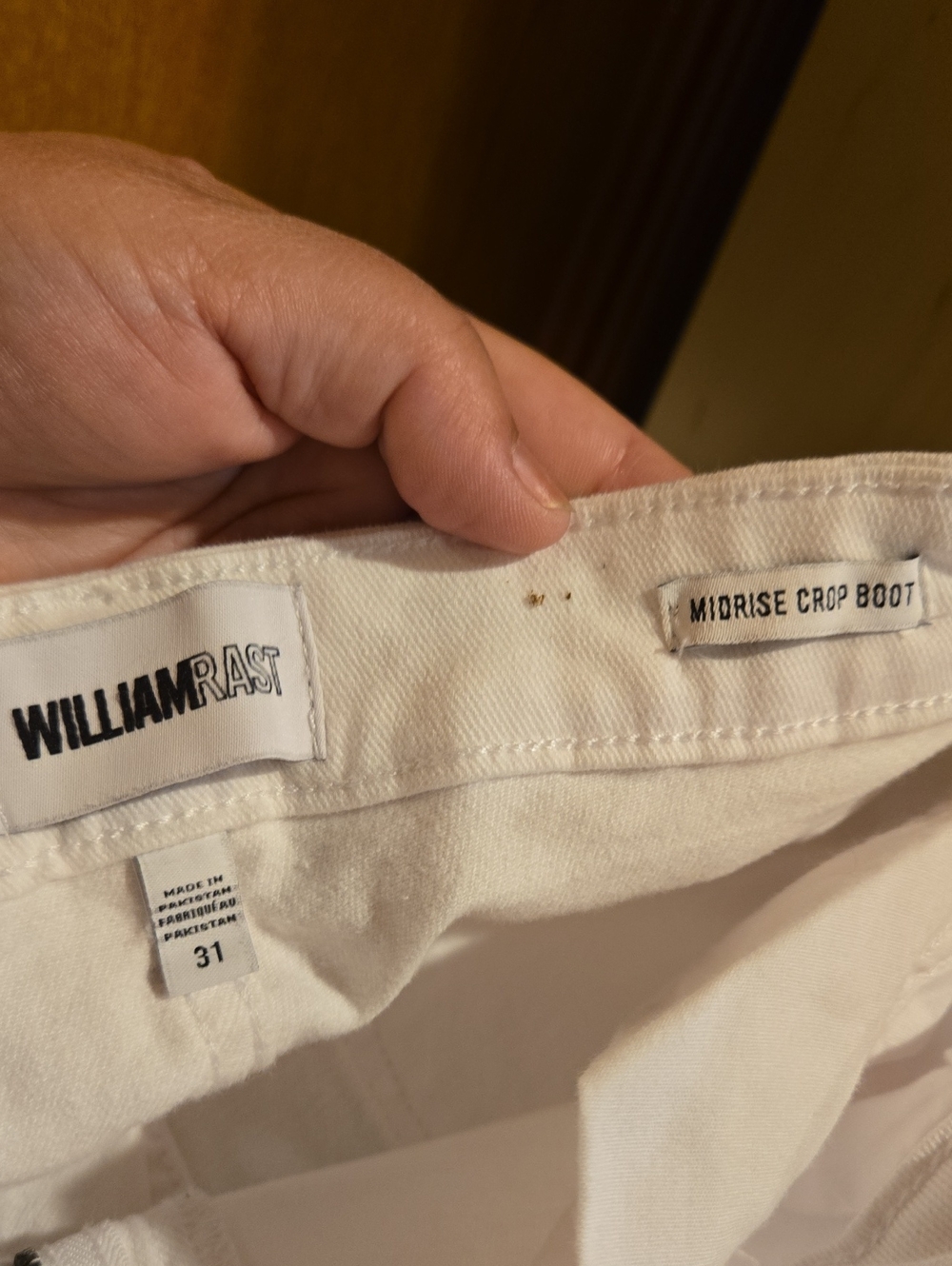 William Rast Cream Wide-Leg Distressed Jeans - Picture 4 of 4